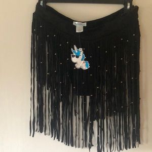 iheartraves Beaded Fringe Skort